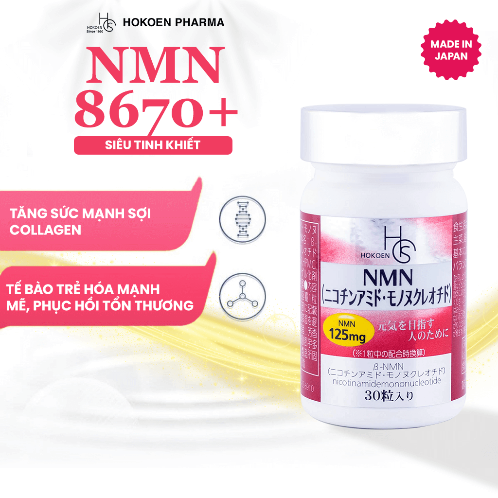 Viên uống hỗ trợ trẻ hóa da N.M.N Hokoen 30 viên Nhật Bản 21 - Gimedi Pharma Viên uống N.M.N Hokoen 30 viên