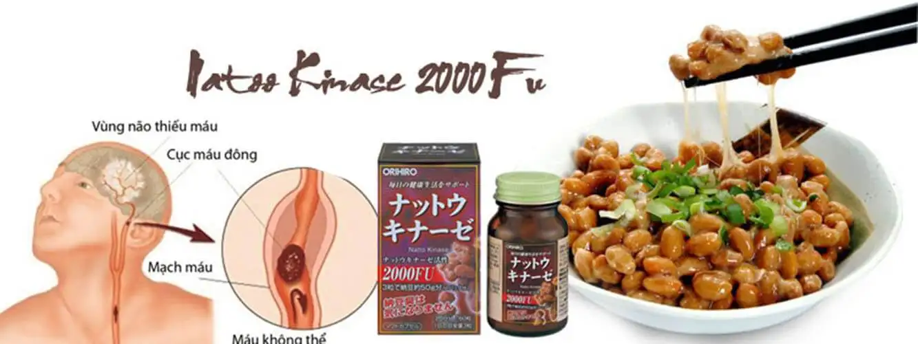 Viên uống Nattokinase 2000fu Orihiro 60 viên ngăn ngừa và phòng chống tai biến đột quỵ