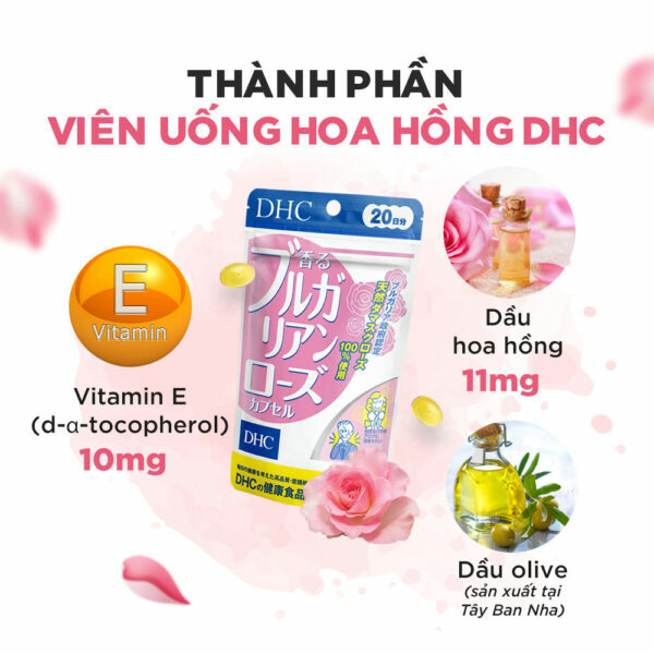 Viên uống hoa hồng thơm cơ thể DHC 30 ngày